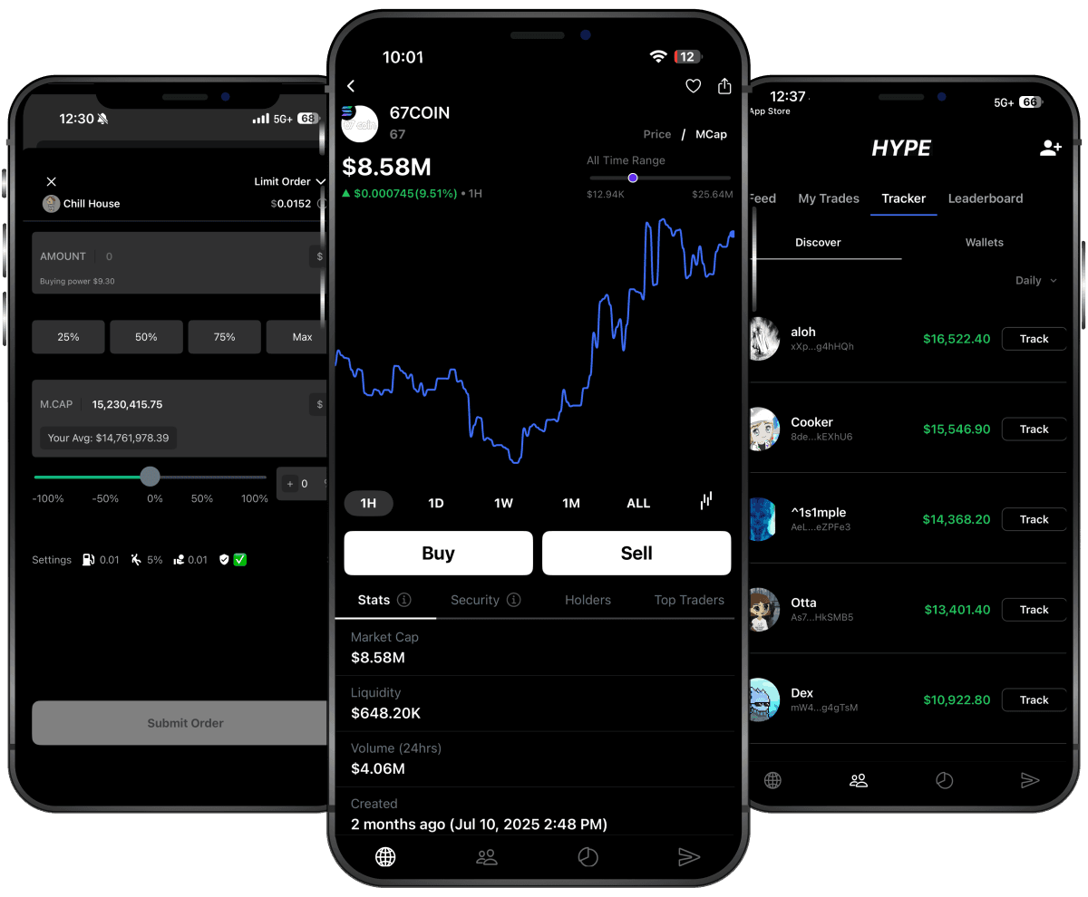 HYPE App Screenshots
